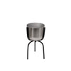 Sagebrook Home 15158-02 20" Metal Planter On Tripod, Silver/Black
