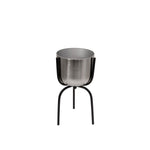 Sagebrook Home 15158-02 20" Metal Planter On Tripod, Silver/Black