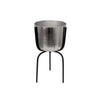 Sagebrook Home 15159-02 25" Metal Planter On Tripod, Silver/Black