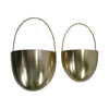 Sagebrook Home 15162-01 15"/19" Metal Wall Hanging Planter, Gold, Set of 2