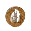Sagebrook Home Aluminum Family In Mango Wood, Silver/Brown