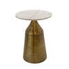 Sagebrook Home Metal/Marble 24`` Round Side Table W/ Inlay, White