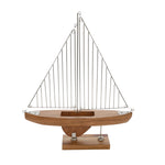 Sagebrook Home 15189 22" H Wood/Metal Wire Sailboat, Brown
