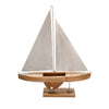 Sagebrook Home Wood/Cloth 22"H Sailboat, Brown