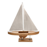 Sagebrook Home Wood/Cloth 22"H Sailboat, Brown