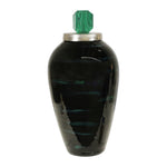 Sagebrook Home Metal 21``H Jar W/ Green Lid, Opal
