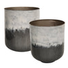 Sagebrook Home 15201 13"/17" Metal Planters, White/Gray, Set of 2