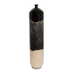Sagebrook Home Metal 42"H Flute Vase, Black/White