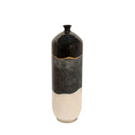 Sagebrook Home Metal 28"H Flute Vase, Black/White