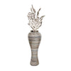 Sagebrook Home Glass 44``H Bottle W/ Aluminum Top, Silver