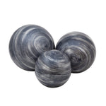 Sagebrook Home Set of 3, 4/5/6`` Metal Orbs, Blue Gray