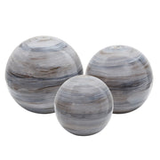 Sagebrook Home Set of 3, 4/5/6`` Metal Orbs, Beige