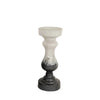 Sagebrook Home Glass 13`` Candle Holder, White/Black