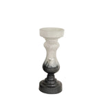 Sagebrook Home Glass 13`` Candle Holder, White/Black