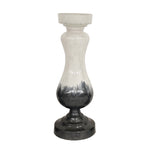 Sagebrook Home Glass 19`` Candle Holder, White/Black
