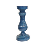 Sagebrook Home Glass 16`` Candle Holder, Blue