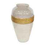 Sagebrook Home Glass 21"H Ginger Vase W/ Brass Band, White