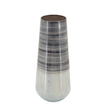 Sagebrook Home 15218-01 18" H Metal Alabastron Vase, Gray Multi