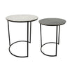 Sagebrook Home Set of 2 24/22`` Metal Round Side Tables, White/Black