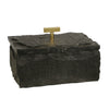 Sagebrook Home Marble 7X5 Slate Box W/ Metal Knob, Black