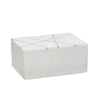 Sagebrook Home 15223 7" X 5" Marble Box with Inlay, White