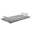 Sagebrook Home 15227-02 18" x 19" Marble Tray with Handles, Black