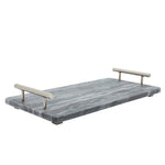 Sagebrook Home 15227-02 18" x 19" Marble Tray with Handles, Black