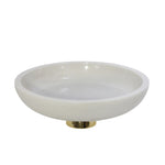 Sagebrook Home 15228-02 12" Marble Bowl with Metal Base, White