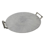 Sagebrook Home Metal 18`` Round Tray W/ Handles, Silver