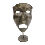 Sagebrook Home 15234 31" H Metal Theater Mask On Stand, Bronze