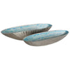 Sagebrook Home Set of 2 Aluminum 22/24`` Oval Bowl, Skyblue