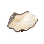 Sagebrook Home 15239-02 8" Metal Clam Decor, Ivory/Silver