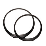 Sagebrook Home Set of 2 14/17`` Circle Sculptures, Black