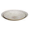 Sagebrook Home Set of 2 Metal 18/21`` Round Plates, Ivory/Champagne