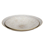 Sagebrook Home Set of 2 Metal 18/21`` Round Plates, Ivory/Champagne