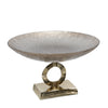 Sagebrook Home Glass 8``H Bowl W/ Aluminum Base, Bronze Kd