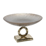 Sagebrook Home Glass 8``H Bowl W/ Aluminum Base, Bronze Kd