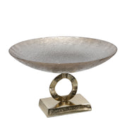 Sagebrook Home Glass 8``H Bowl W/ Aluminum Base, Bronze Kd