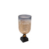 Sagebrook Home Glass 18``H Hurricane W/ Aluminum Base, Gold Kd