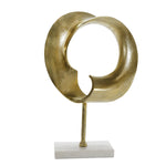 Sagebrook Home Metal 20``H Disc W/ Marble Base, Gold