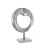 Sagebrook Home Metal 18``H Disc W/ Marble Base, Silver