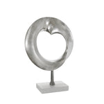 Sagebrook Home Metal 18``H Disc W/ Marble Base, Silver