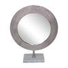 Sagebrook Home Metal 21`` Hammered Mirror On Stand, Silver