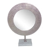 Sagebrook Home Metal 19`` Hammered Mirror On Stand, Silver