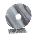 Sagebrook Home 15286-02 18" H Marble Disk with Base, Gray