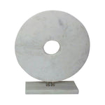 Sagebrook Home Marble 16`` Disk W/ Base, White