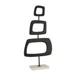 Sagebrook Home 15296 22" H Metal Square Rings On Stand, Black