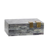 Sagebrook Home Bone 9`` Rectangular Box, Dark Gray/Gold