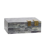 Sagebrook Home Bone 9`` Rectangular Box, Dark Gray/Gold