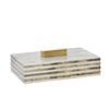 Sagebrook Home Bone 9`` Rectangular Box, Light Gray/Gold